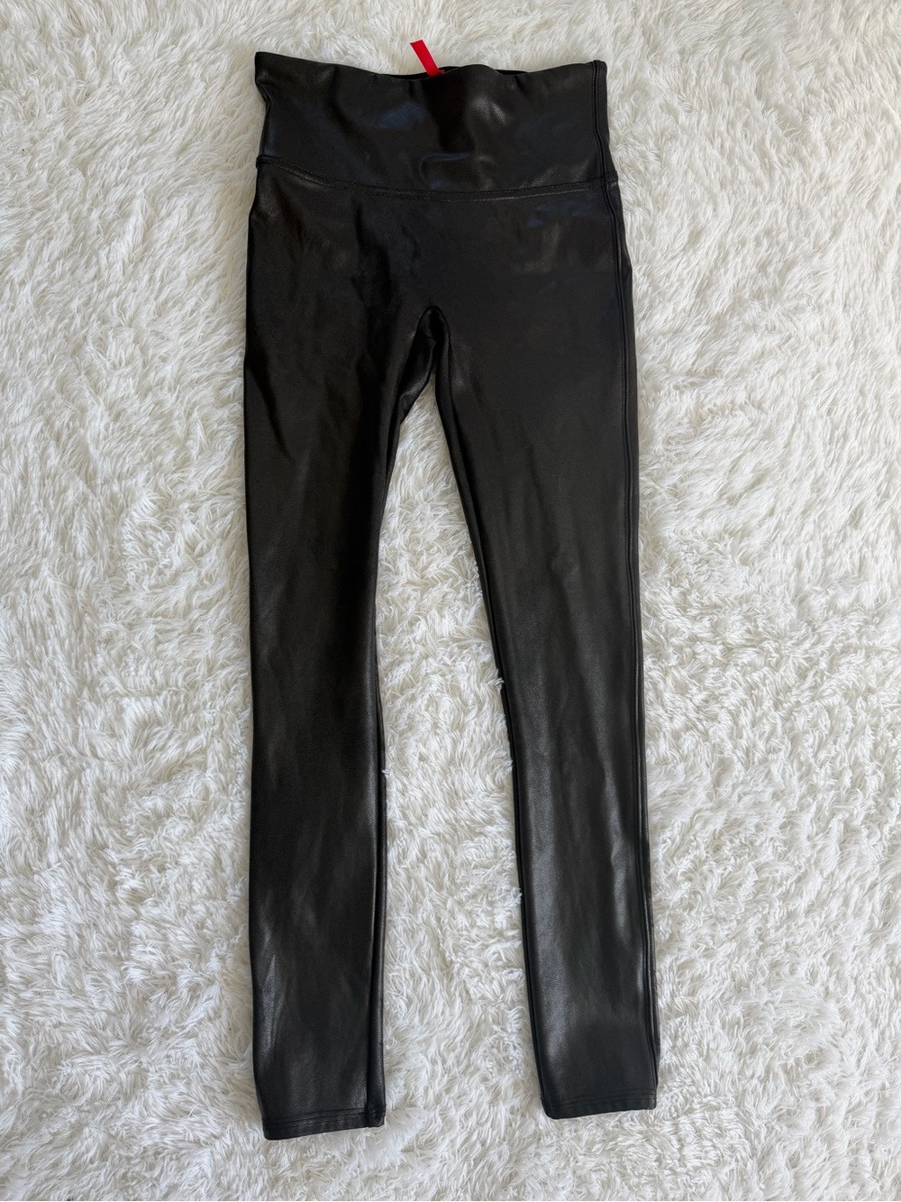 SPANX Black Faux Leather High-Waist Jeggings